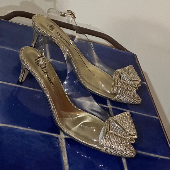 Transparent Evening Shoes J. Renee 1960s Vintage Party Shoes NOS Sz 8 M - Picture 3 of 9